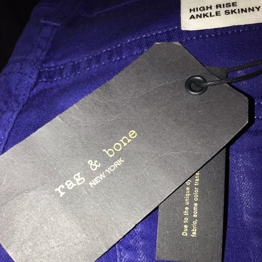 rag & bone High Rise Ankle - Coated Blue - Picture 5 of 7